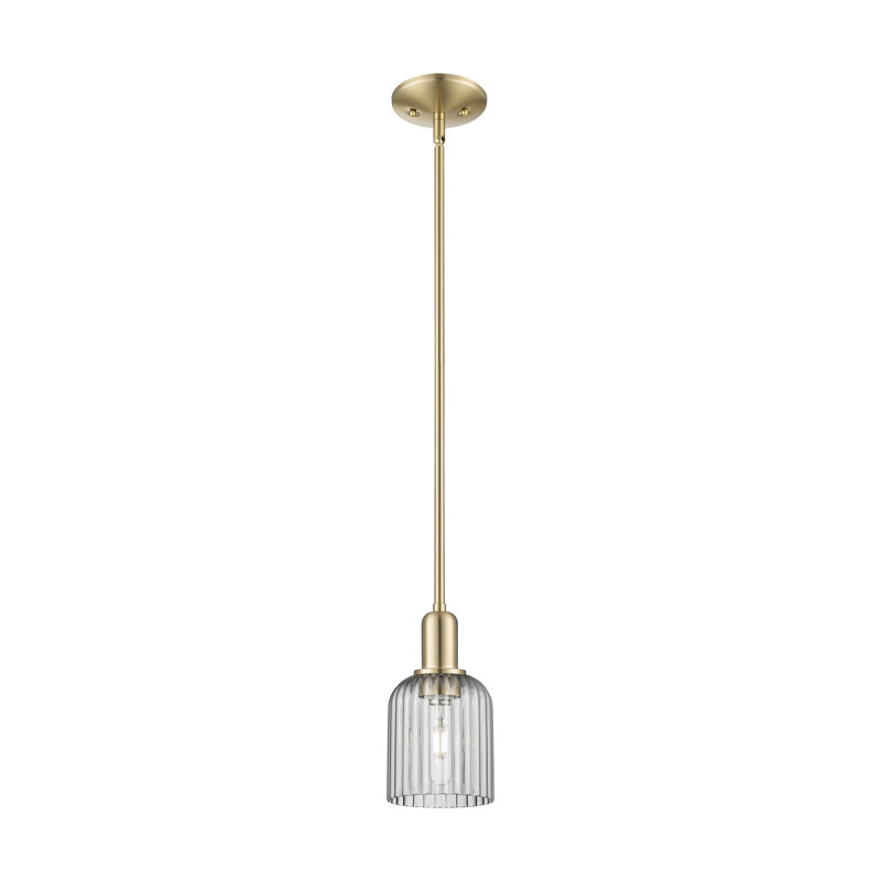 Downtown Urban - Voile de mariée - Mini-luminaire suspendu 1 tige, H 9,63 po x l 5 po x P 5 po, Gris fumée clair
