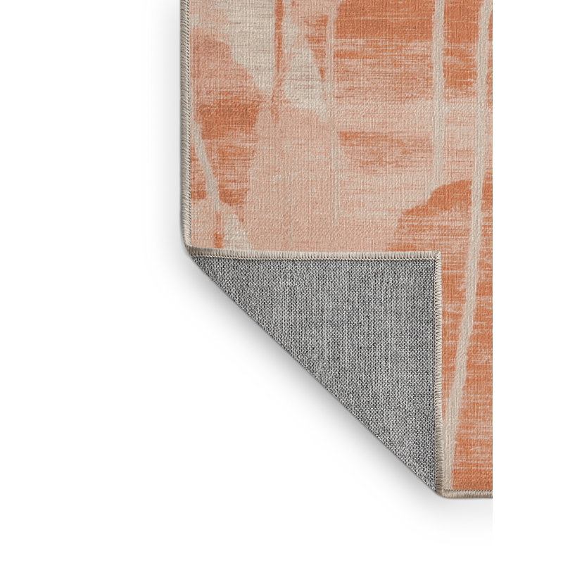 Machine Washable Abstract Beige Area Rug, Rectangle 6' x 9'