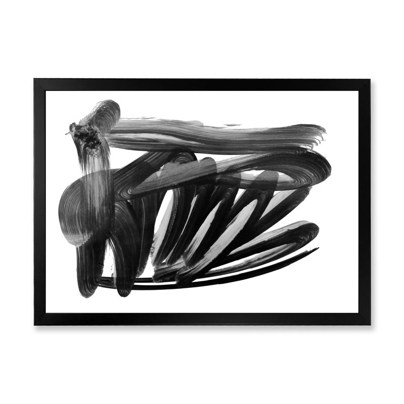 «Black Abstract Waves II», reproduction sur toile flottante, Cadre noir, H 8 po x l 12 po x P 1 po