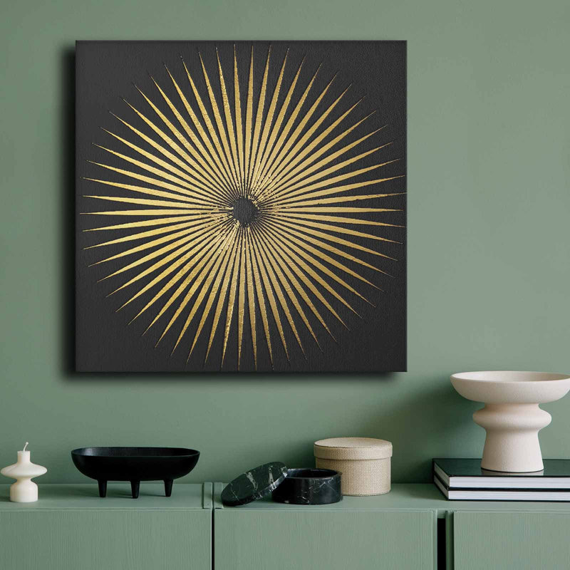 Art mural Golden Sunburst Radiance - 27,6 po x 27,6 po