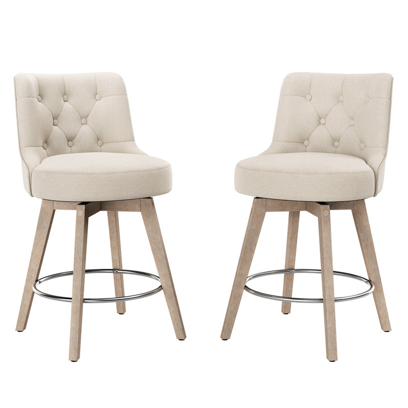 Tabouret de comptoir pivotant 26,7 po Arleine, Blanc