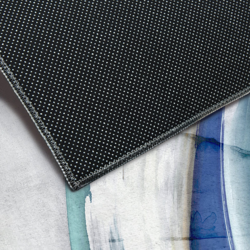 Fantasy Shell II Washable Geometric Area Rug, Power-loomed, Softness with Non-Slipping Backing