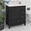 30" Bathroom Vanity With Ceramic Sink, Single Basin Vanity Set With One Door And Three Drawers, Solid Wood Storage Cabinet-846852649