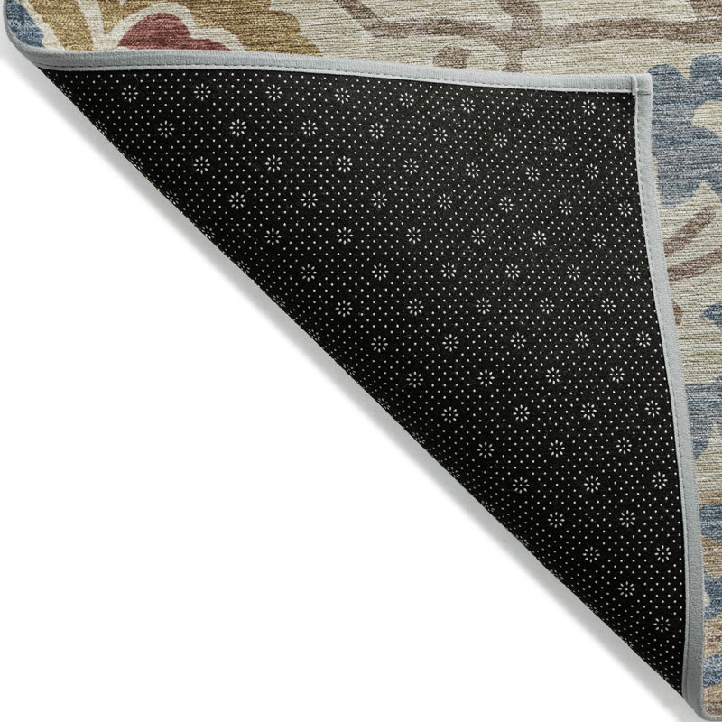 Machine Washable Indoor/Outdoor Husby ACN2193 Floral Rug, Rectangle 9' x 12'