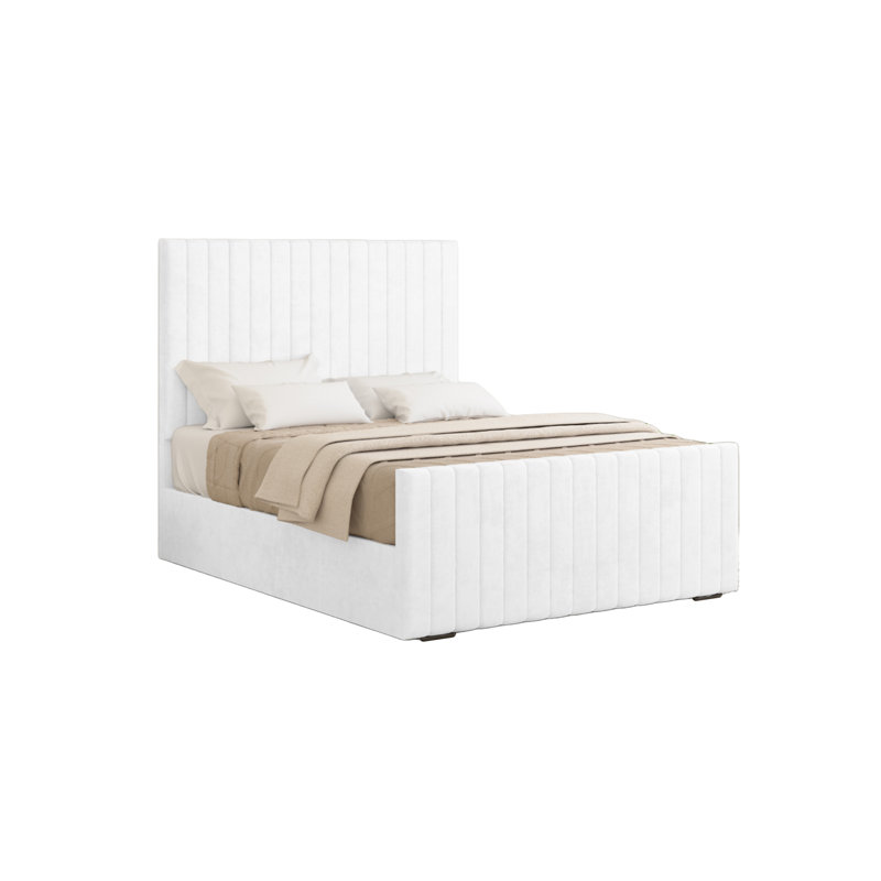 Upholstered Bed, White, Super King (6')