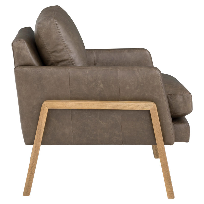 Fauteuil d'appoint en cuir Fletcher, Noyer, 1130 Poterie