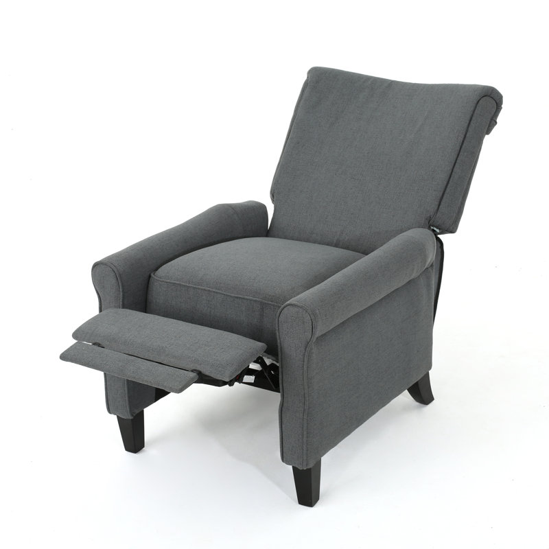 Manual Standard Recliner, Charcoal Polyester