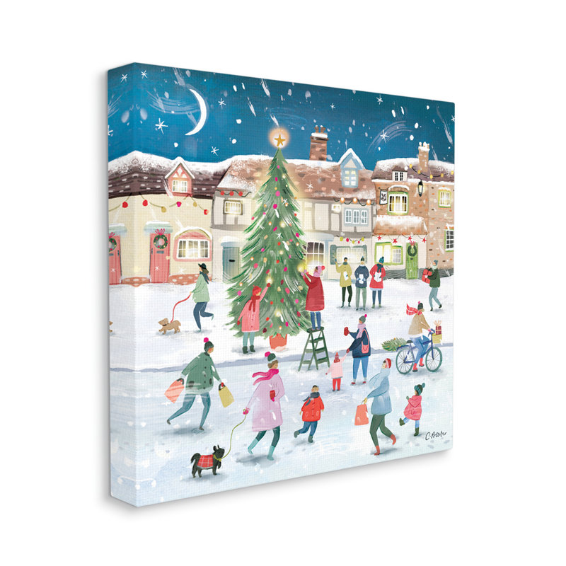 «Christmas Tree Town Scene» sur toile, H 30 po x l 30 po x P 1,5 po
