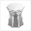 Table basse de style tambour avec incrustation de cristal miroir, table décorative argent polygonale, mobilier moderne de luxe moderne, table basse de 20 pouces (environ 50 centimètres), convenant au salon