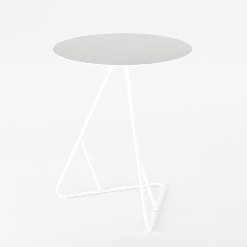 Table de bout James, Bois De Chêne Blanc, blanc
