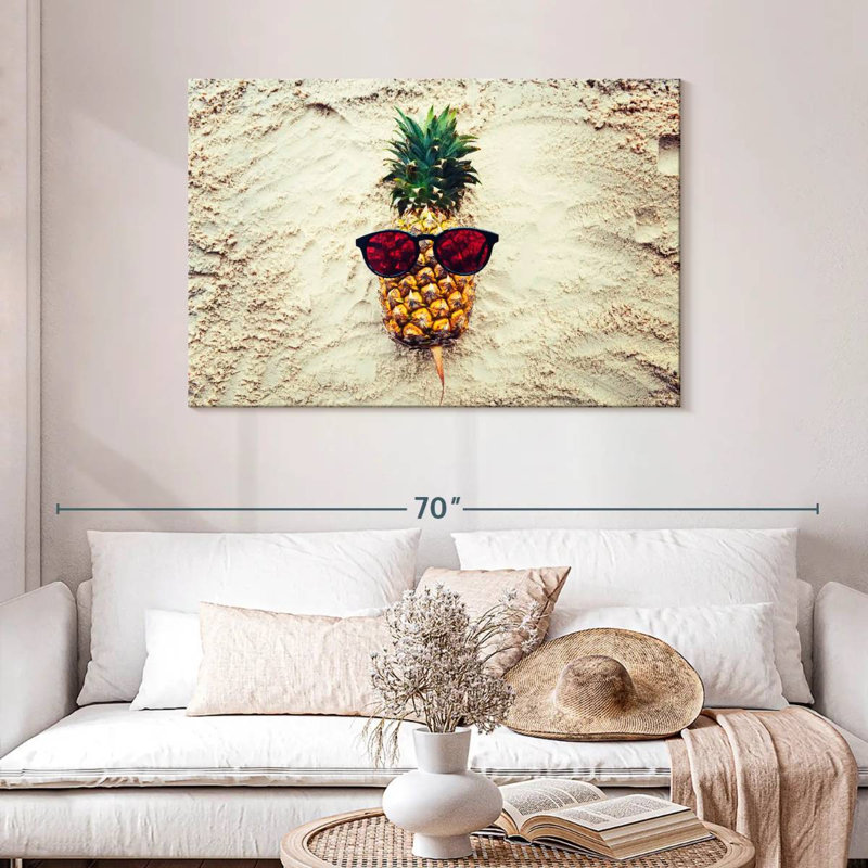 Yarlin Cool Sandy Pineapple, 30" H x 45" W