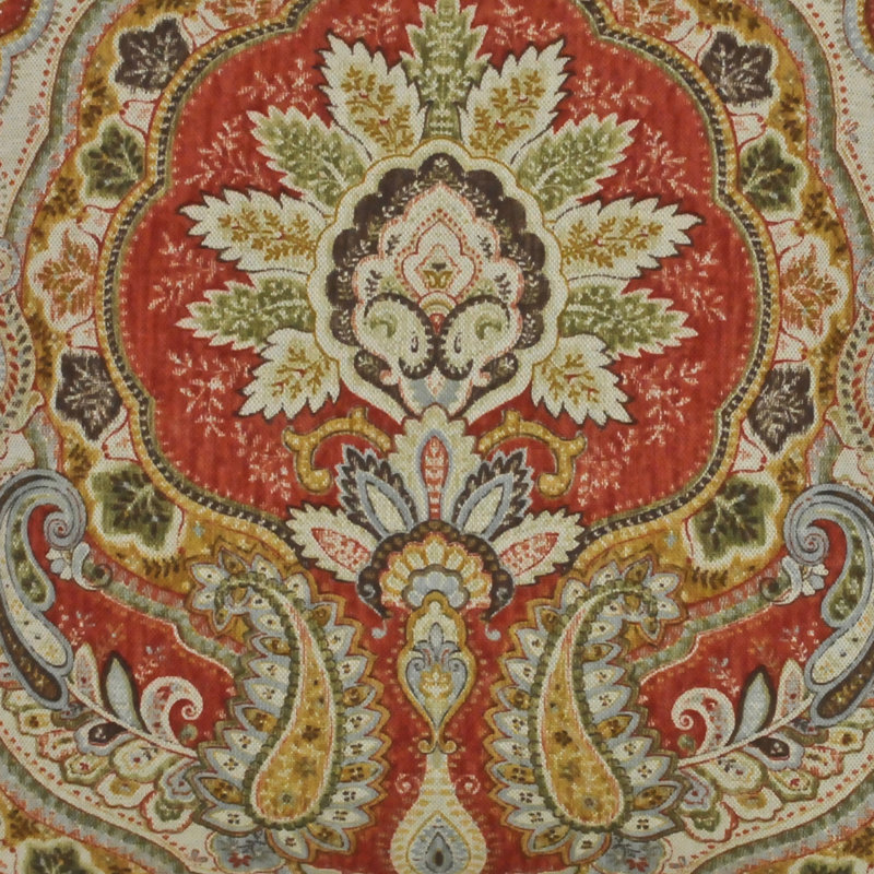 Harrogate Paisley Ruffled 80'' W Window Valance in