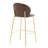 Kira Indoor Upholstered Bar Stool, Dark Brown Faux Leather With Metal Frame, Set Of 2