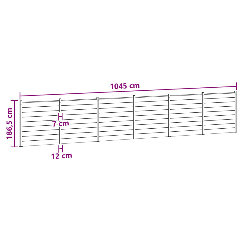 Fencing Kits Fencing with 6 Panel(s) Included, 186cm H x 1045cm W, Brown