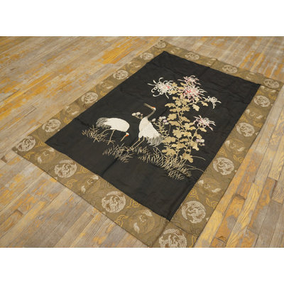 Antique Textile Chinese Allover Floral Knotted Rug