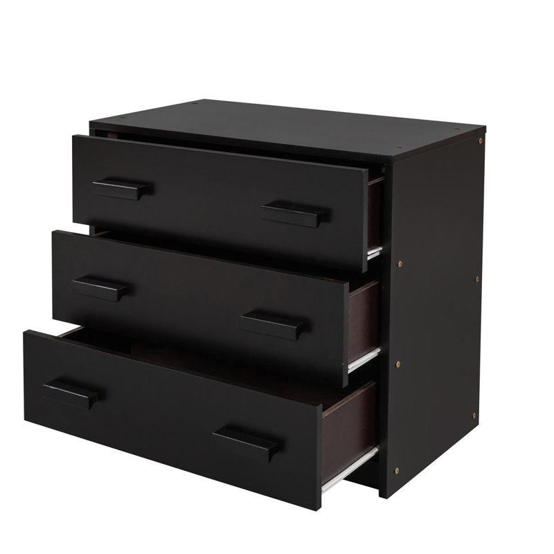 Donatello Kids Twin Loft Bed with Drawers, Espresso