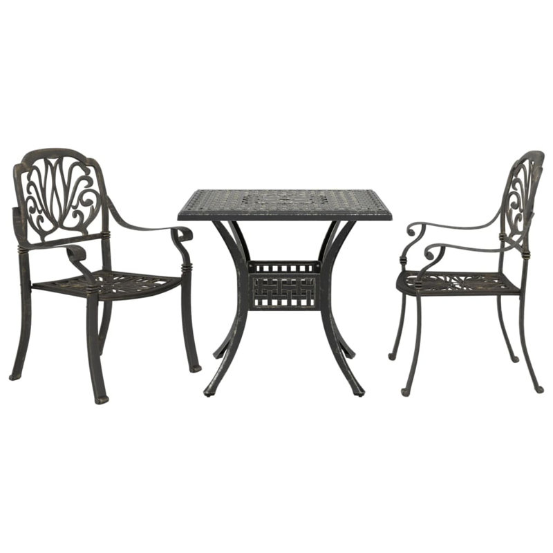 2 - Person Patio Dining Set with Square Table, Bronzes