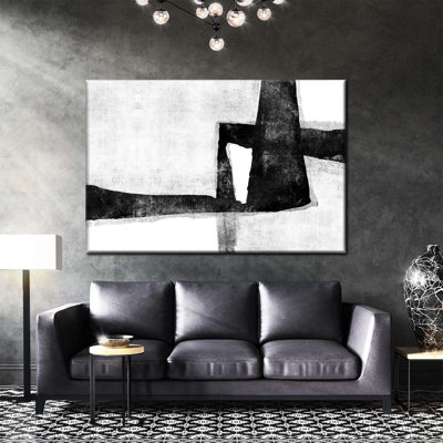 «White to Black Abstract III», reproduction sur toile tendue