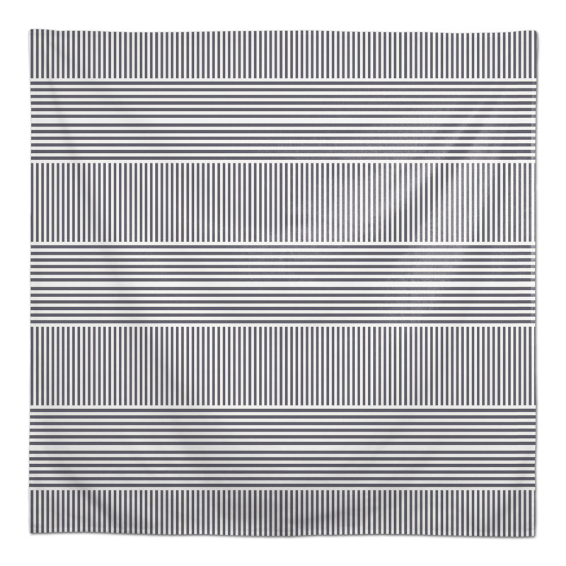Shameka Striped Square Tablecloth, Dark Gray