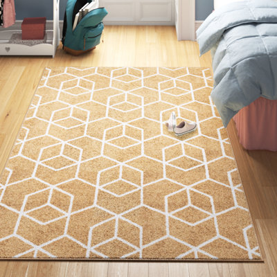 Tapis doré / blanc Amuda Blocks