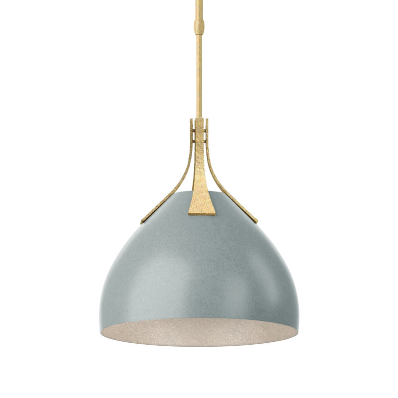 Luminaire suspendu en forme de dôme à 1 lumière Summit, Platine rétro, Laiton moderne