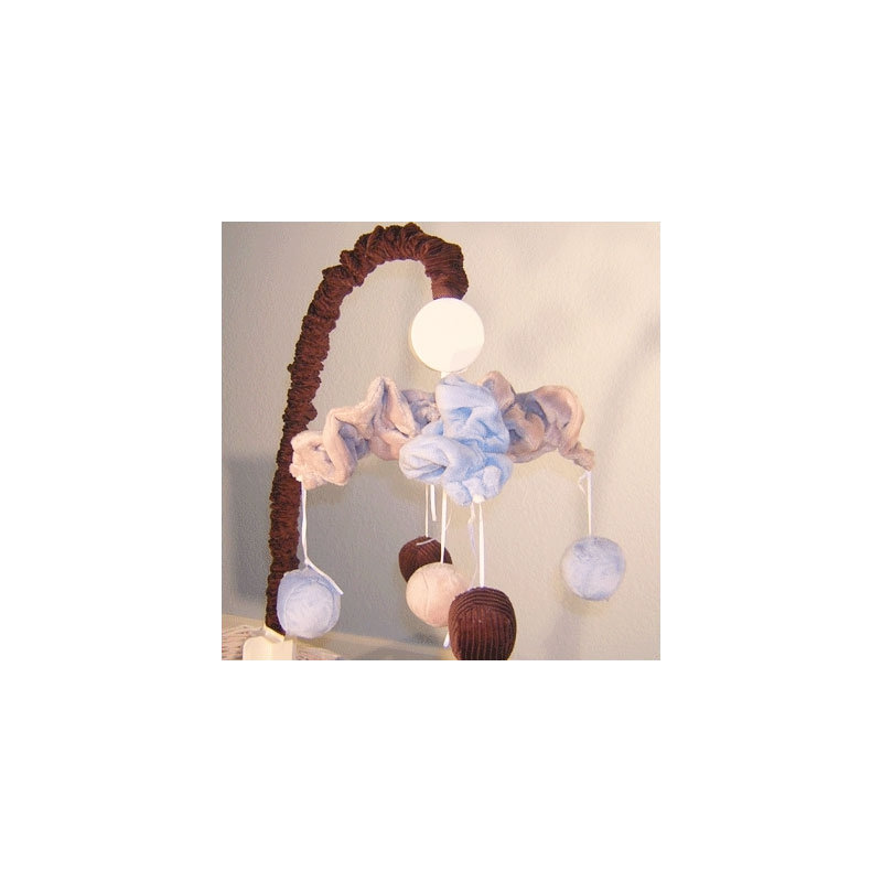 Mobile musical Minky Dot, Bleu chocolat