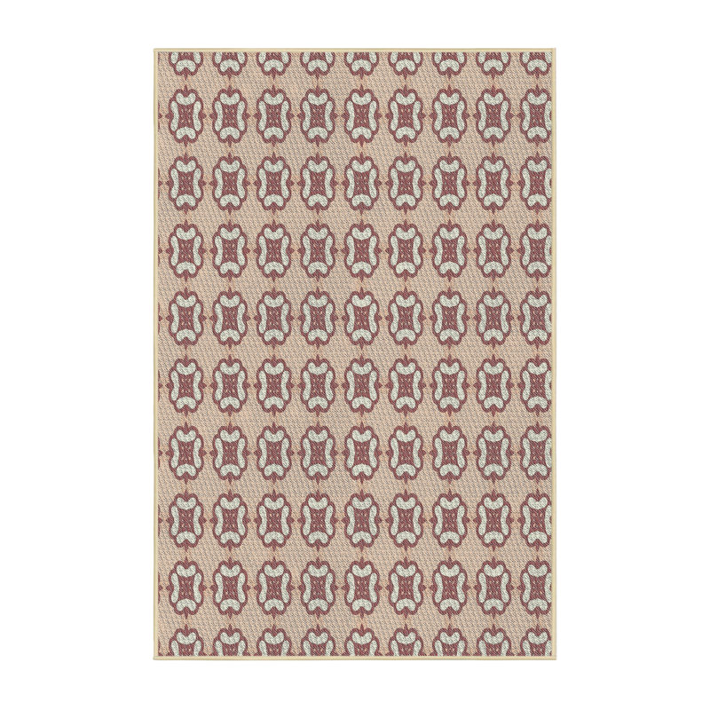 Tapis de zone rose/beige à motifs, Rectangle 5 pi x 7 pi