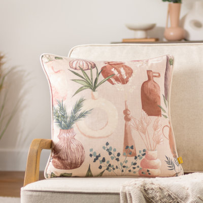 Earthen Pink Square Throw Cushion