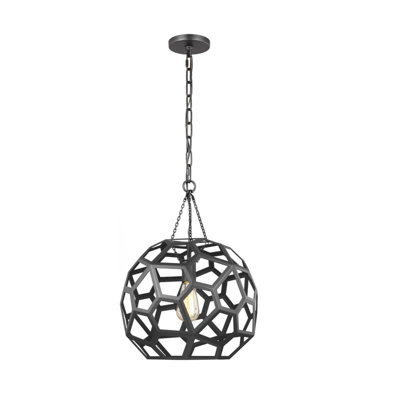 Aguilar 1 - Light Single Pendant, 20" H x 15" W x 15" D, Midnight Black