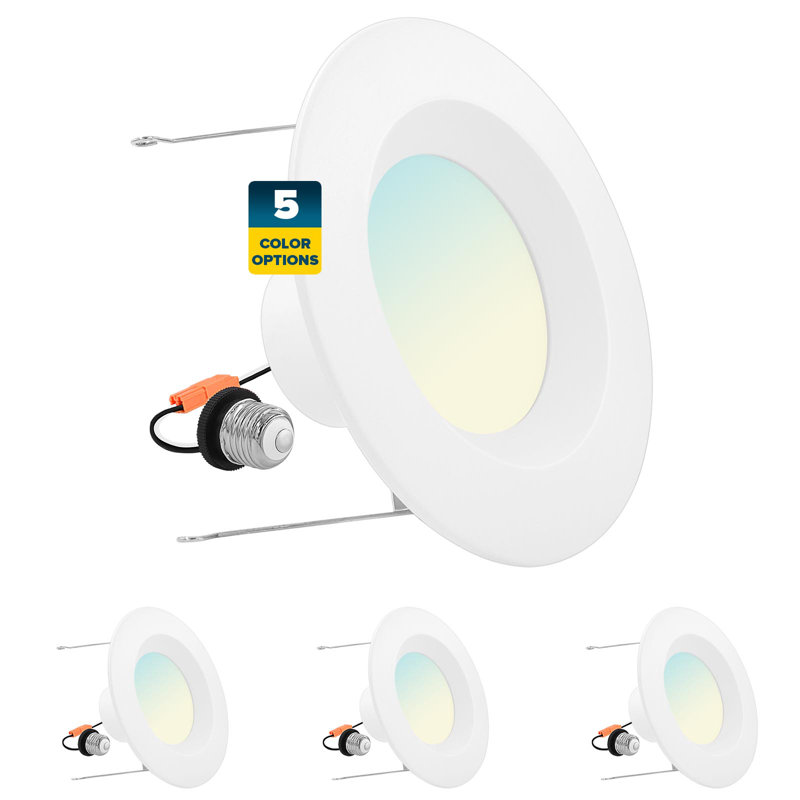 6'' White LED Retrofit Recessed Lighting Kit with Selectable Color Temperature