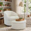 Fauteuil demi-tonneau avec repose-pieds en chenille Premium-2116142430