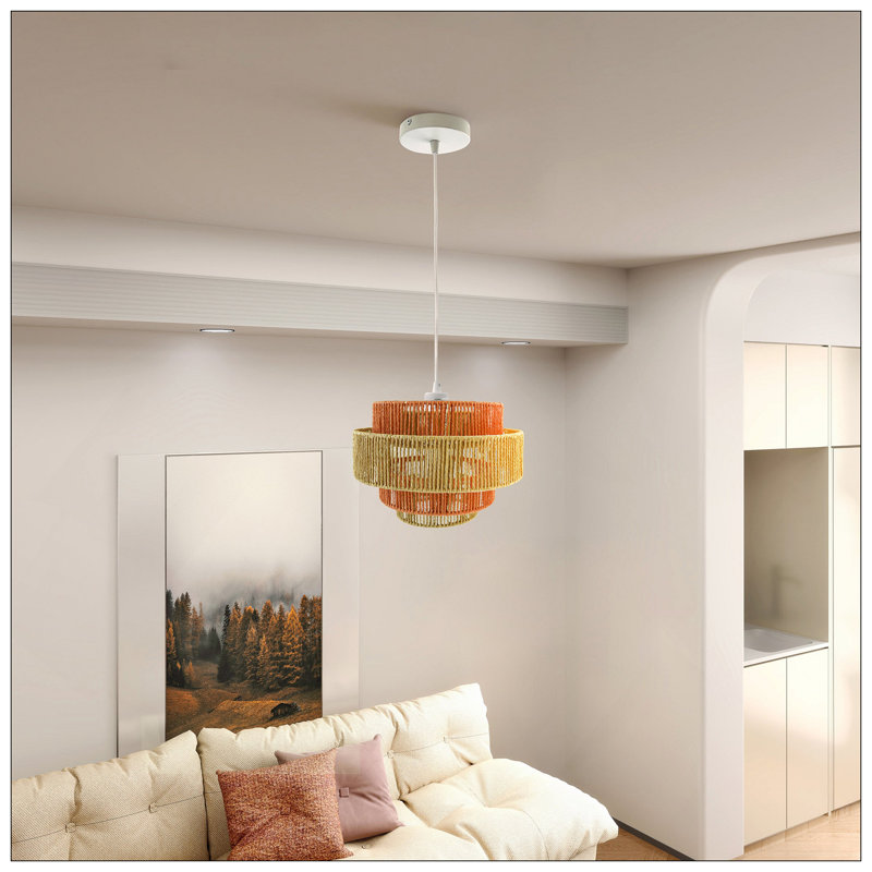 Luminaire suspendu moderne et naturel / terre cuite avec un éclairage doux et une fabrication durable pour un décor élégant