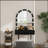 Floating Makeup Vanity Desk With Mirror & 3-Color Lights, Wall Dressing Table With Power Outlet, Compact Vanity, Large Storage-1070311829
