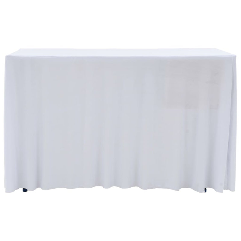 vidaXL Table Cover White 90% polyester, 10% elastane, 29.9" D x 72" L