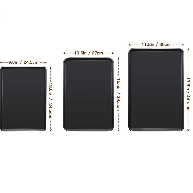 Baking Sheet Pan Set of 3, Black