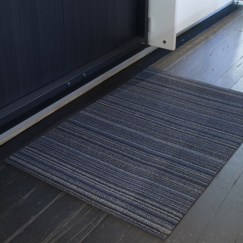 Striped Indoor / Outdoor Doormat, 0.6cm H x 61cm W x 183cm L, Grey