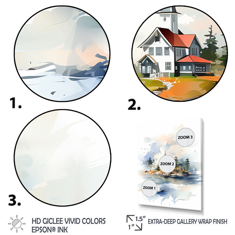 Faith In Church By The Lake - Art mural, Toile tendue, 32" H x 24" W