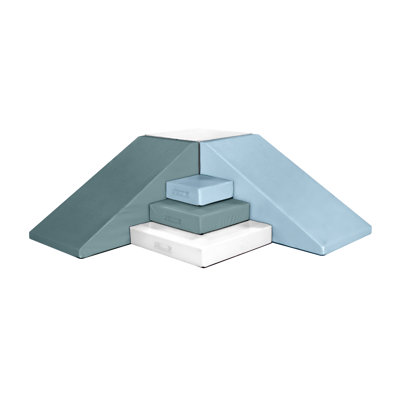 Baby Blue and Pewter Corner Climber 6 Piece Play Set Designed for Active Play