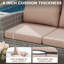 Ensemble de conversation de patio 4 pièces en osier gris avec coussins et table basse-1620811026