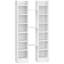 CD/DVD Rack, 272 CD Storage Racks Shelf, Storage Tower with Adjustable Shelves, Media Display Stand Units for Living room, Study, 20 x 17 x 213 cm, White 