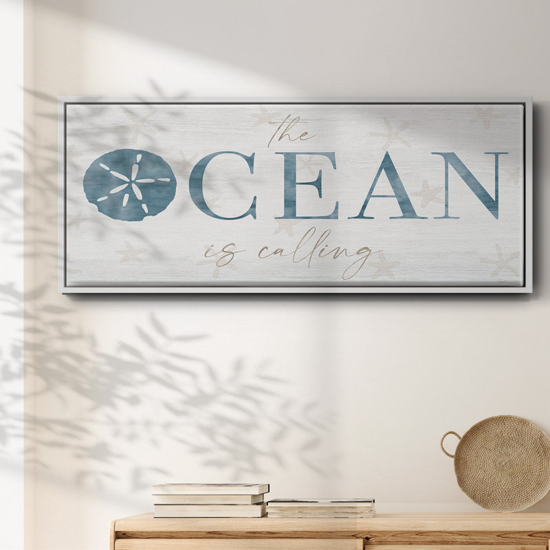 The Ocean- Framed Canvas, 20" H x 50" W