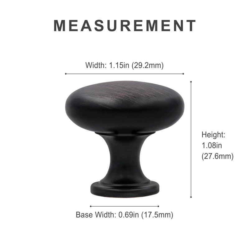 1 3/16" Diameter Round Knob Multipack, Oil Rubbed Bronze