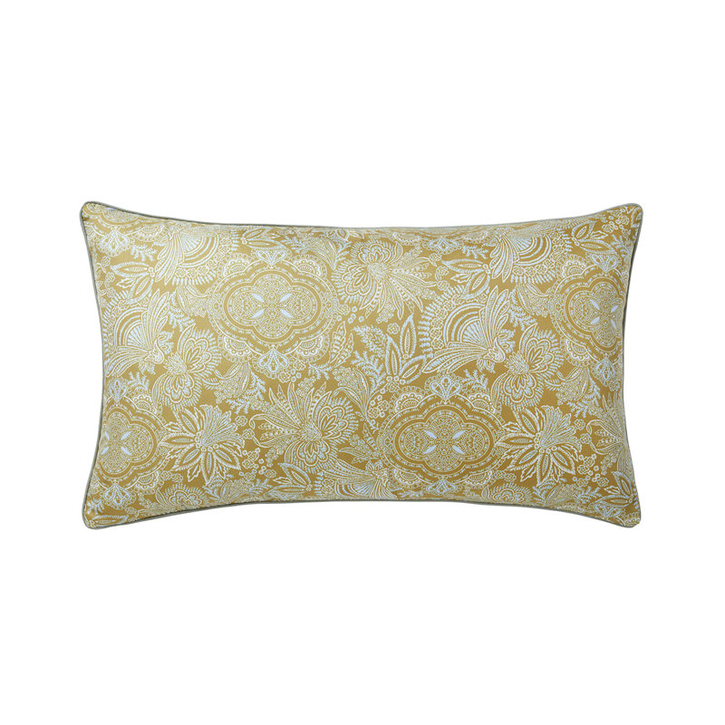 Gaura Decorative Pillow, Gold Floral