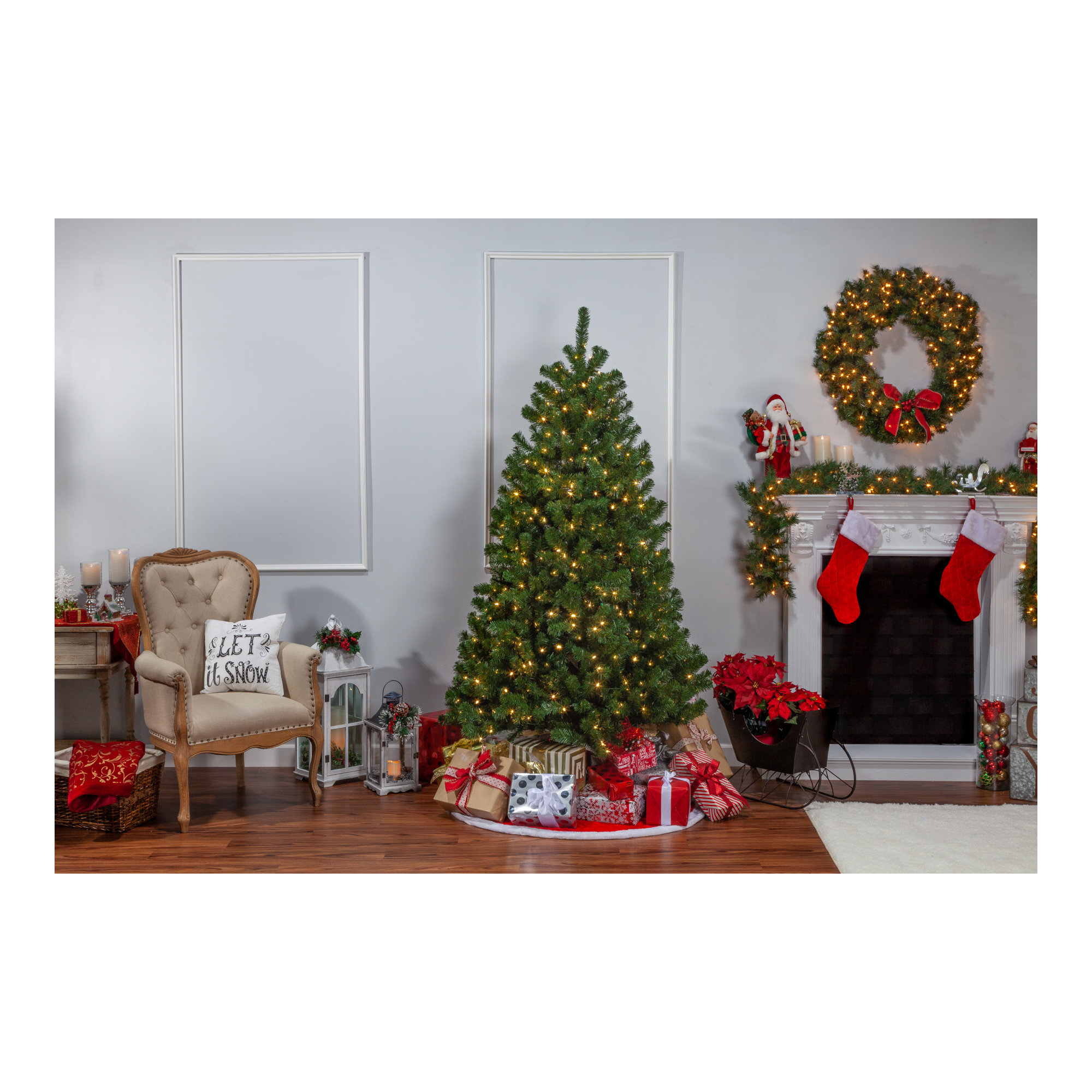 84' Lighted Artificial Pine Christmas Tree