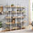 5 Tier Bookcase Home Office Open Bookshelf, Vintage Industrial Style Shelf, MDF Board, White Metal Frame, Oak (Old Sku:WF300935AAC)-373284257