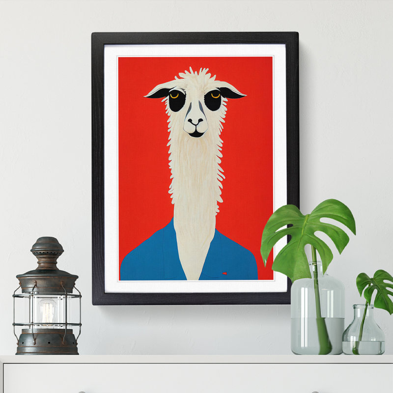 Llama Design Vol.1 - Picture Frame Print, Black, 64cm H x 46cm W x 2cm D