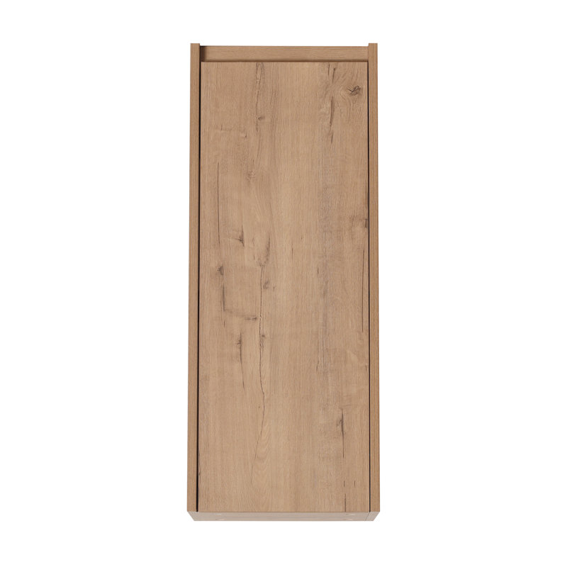 12" Bathroom Side Cabinet,soft Close Doors,float Mounting Design, Natural