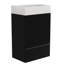 Meuble-lavabo moderne autoportant noir mat - évier en céramique et armoire de rangement efficace-426331050