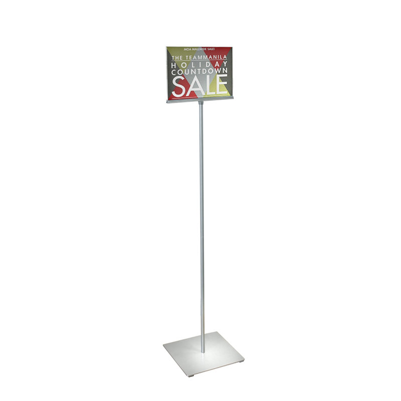11"W x 8.5"H Pedestal Two-Sided Sign Holder Stand on Square Metal Base