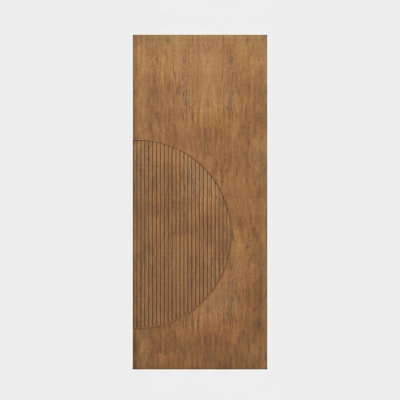 96" Lunara Slab Only Mahogany Flush Panel Door - Contemporary, Modern, Unfinished